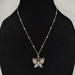 Stylish Silver Butterfly Pendant Necklace